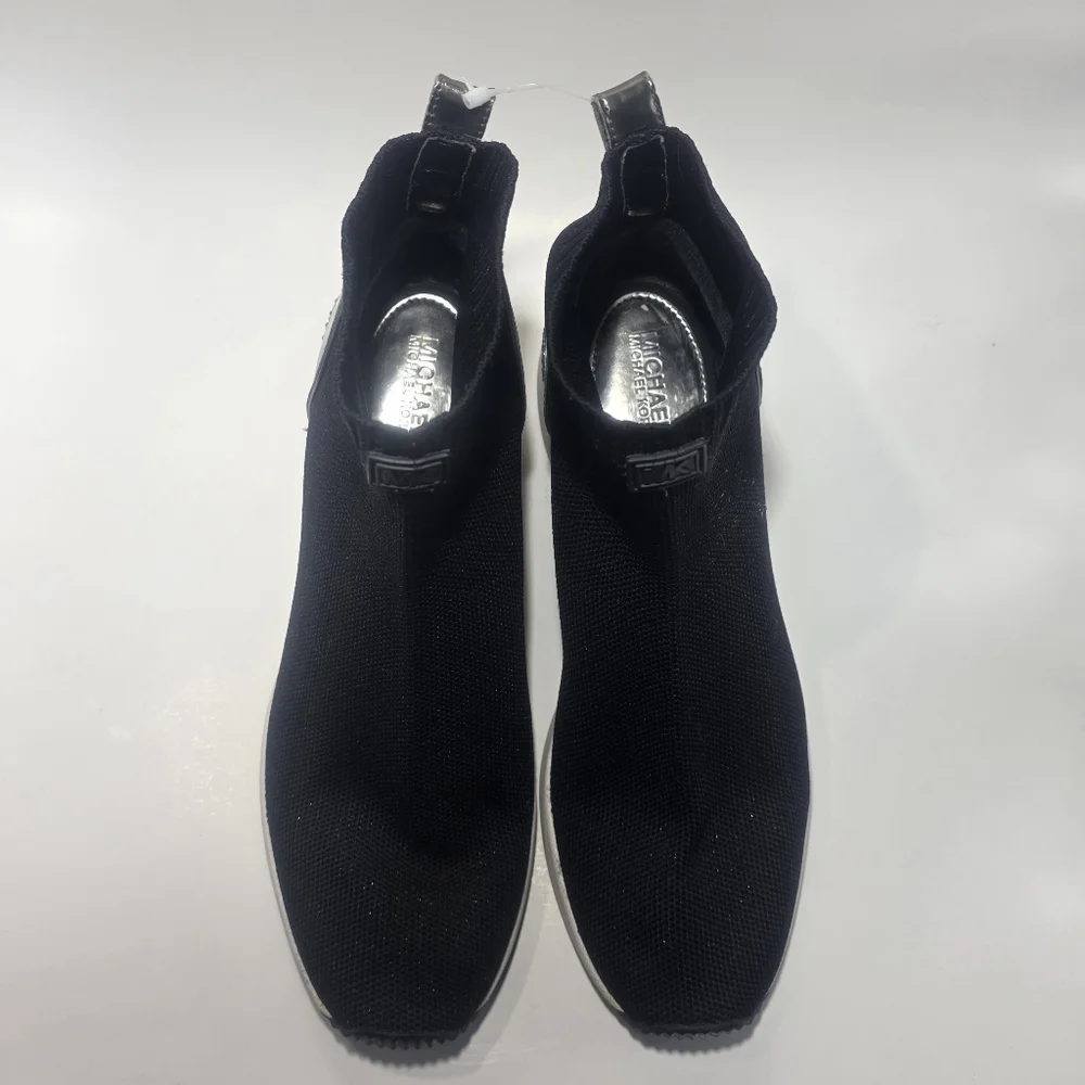 Michael Kors Skyler Black Knit Wedge Sneakers Women’s Size 8.5 Glitter Heel